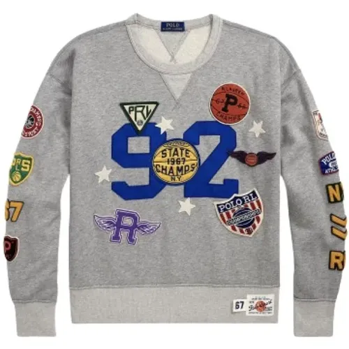 Vintage Basketball Multi-Patch Sweatshirt - Polo Ralph Lauren - Modalova