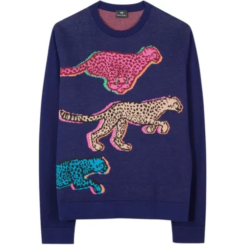 Cheetah Jacquard Sweater , female, Sizes: L - PS By Paul Smith - Modalova
