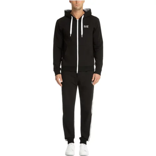 Plain Tracksuit with Hood and Logo , male, Sizes: S - Emporio Armani EA7 - Modalova