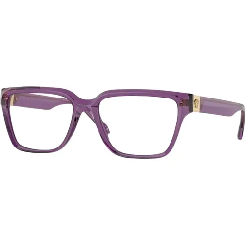 Violette Rahmenbrille , Damen, Größe: 55 MM - Versace - Modalova