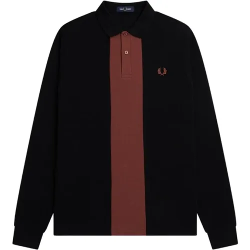 Panelled Long Sleeve Polo Shirt , male, Sizes: S, XS, L - Fred Perry - Modalova