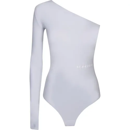 Grauer Sweater Bodysuit Slim Fit , Damen, Größe: M - MM6 Maison Margiela - Modalova