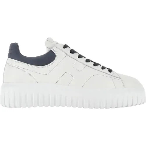Weiße Ledersneakers mit H-Streifen , Damen, Größe: 44 1/2 EU - Hogan - Modalova