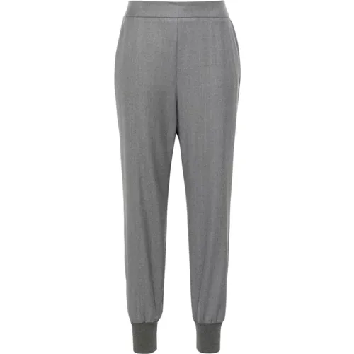 Grey Wool Trousers with Central Pleats , female, Sizes: XS, 2XS - Stella Mccartney - Modalova