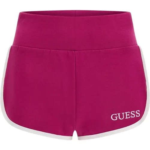 Bestickte Logo Mini Shorts - Rosa - Guess - Modalova