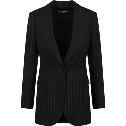 Striped Blazer with Long Sleeves , female, Sizes: S, M - Dolce & Gabbana - Modalova