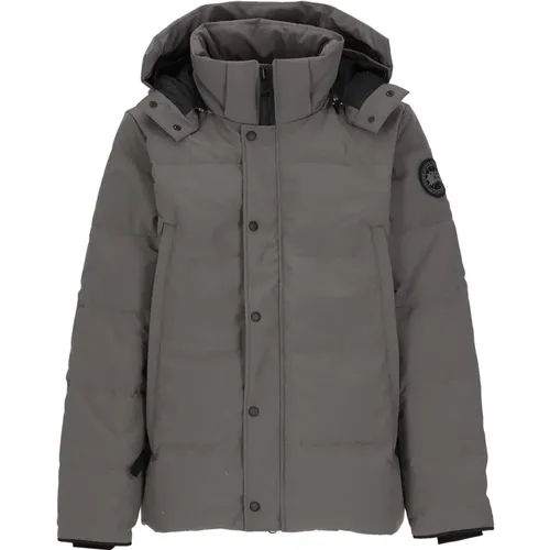 Grey Quilted Parka with Removable Hood , male, Sizes: L, S - Canada Goose - Modalova