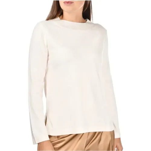 Weiße Kaschmir Strickpullover mit Lurex , Damen, Größe: S - Paolo Fiorillo Capri - Modalova