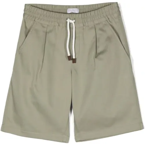 Grüne Bermuda-Shorts für Jungen - BRUNELLO CUCINELLI - Modalova