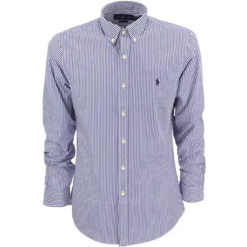 Striped stretch poplin shirt , male, Sizes: 2XL, XL, S, L, M - Ralph Lauren - Modalova