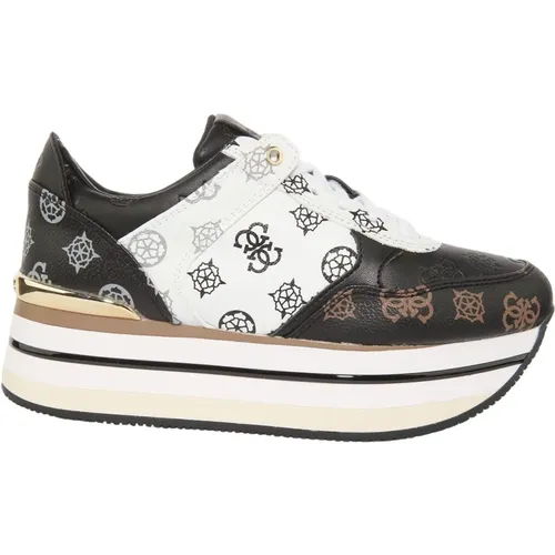 G Platform Sneakers Black White Women , female, Sizes: 6 UK, 7 UK - Guess - Modalova