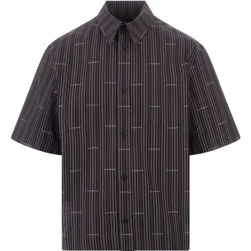 Striped Logo Shirt Black Grey , male, Sizes: XL, L - Givenchy - Modalova