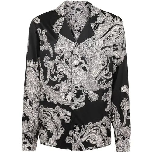 Paisley Silk Pyjama Shirt , male, Sizes: L - Balmain - Modalova