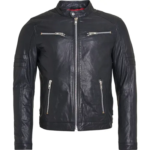 Herren Biker Lederjacke Mission , Herren, Größe: S - Rockandblue - Modalova