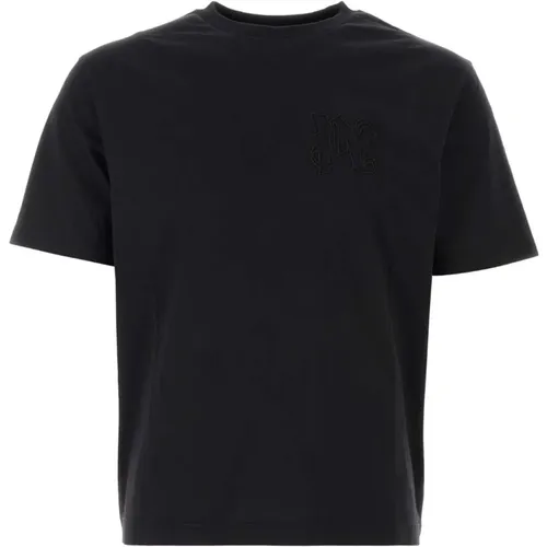 Schwarzes Baumwoll-T-Shirt , Herren, Größe: S - Palm Angels - Modalova