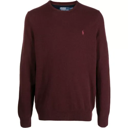 Wine Red Wool Sweater with Polo Pony Motif , male, Sizes: XL, 2XL - Polo Ralph Lauren - Modalova