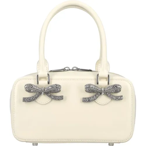 Crystal Bow Mini Tote Bag Cream , female, Sizes: ONE SIZE - Self Portrait - Modalova