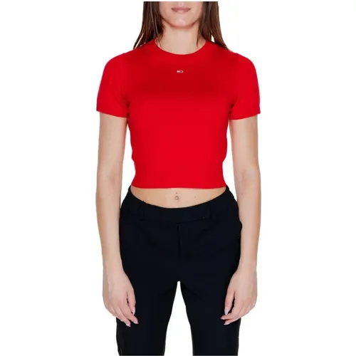 Gemütlicher Strick Kurzarm Top , Damen, Größe: S - Tommy Jeans - Modalova