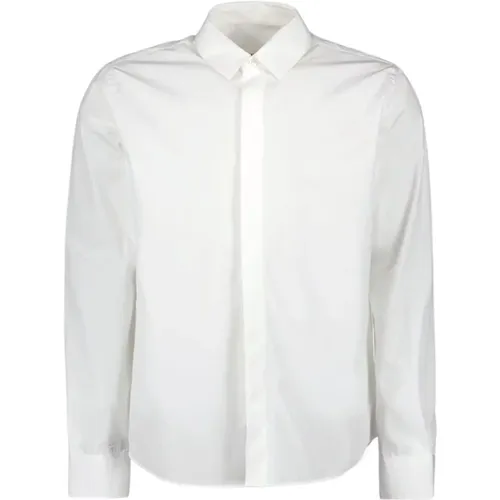 Weißes Baumwollhemd mit Logo - Ami Paris - Modalova