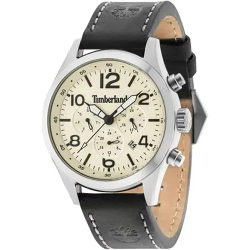 Schwarze Lederuhr Quarz Analog - Timberland - Modalova