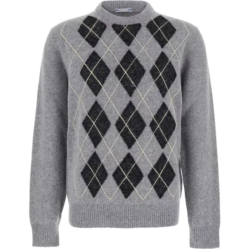 Grauer Argyle Wollmix Pullover , Herren, Größe: XL - Jacob Cohën - Modalova