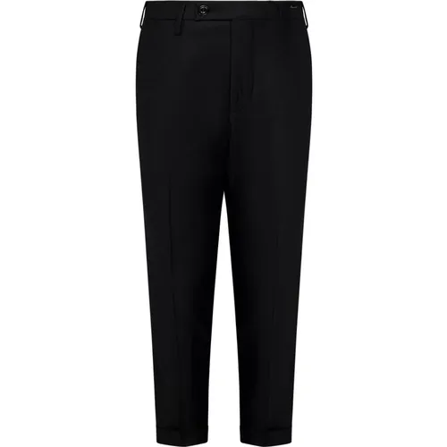 Schwarze Woll-Caprihose Slim Fit , Herren, Größe: W34 - Michael Coal - Modalova