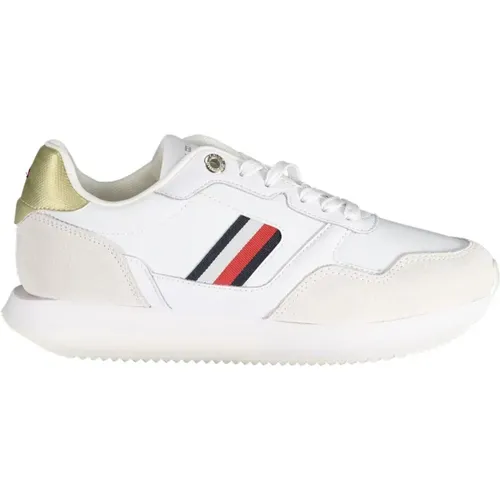 Sportliche weiße Schnürschuhe mit Kontrastdetails , Damen, Größe: 39 EU - Tommy Hilfiger - Modalova