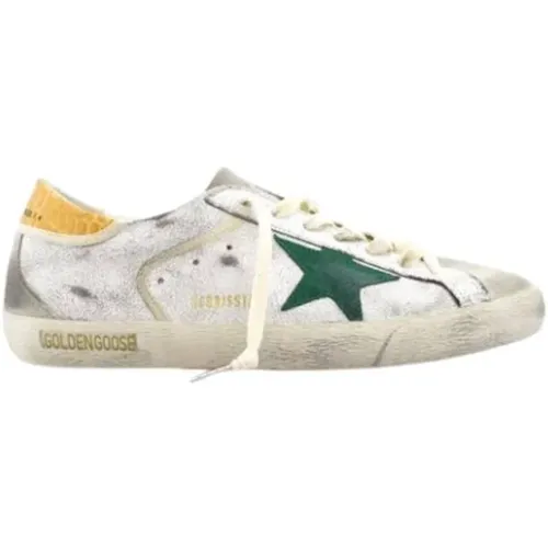 Crocodile Heel Green Star Sneakers , male, Sizes: 9 UK - Golden Goose - Modalova