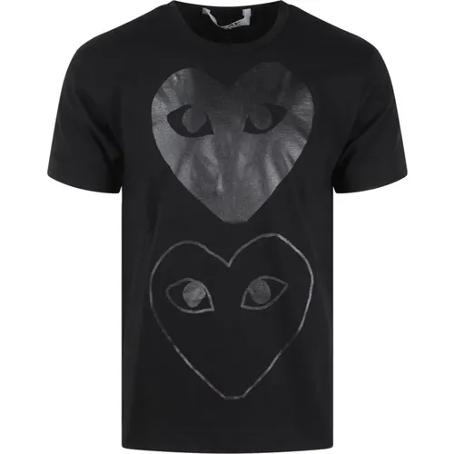 Tonal Graphic T-Shirt , male, Sizes: S - Comme des Garçons Play - Modalova