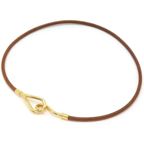 Pre-owned Leather necklaces , female, Sizes: ONE SIZE - Hermès Vintage - Modalova