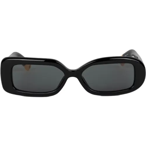 Schwarze Acetat-Sonnenbrille Rundes Quadratisches Design - Jacquemus - Modalova