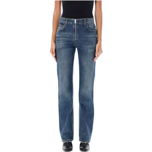 Vintage Denim Zip Straight Jeans , female, Sizes: W27 - Stella Mccartney - Modalova