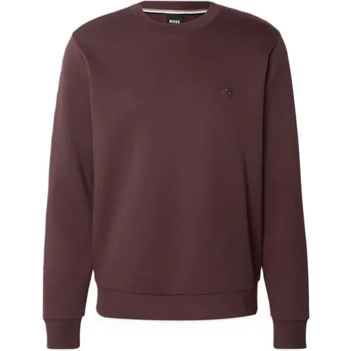 Bordeaux Rundhals Sweatshirt - Sharpe , Herren, Größe: L - Boss - Modalova