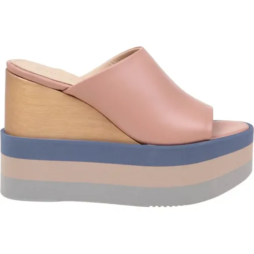 Pink Leather Wedge Sandals , female, Sizes: 3 UK, 5 UK - Paloma Barceló - Modalova