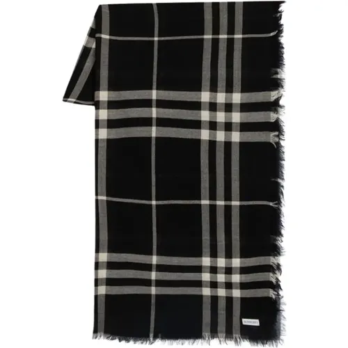 Check Wool Scarf in , unisex, Sizes: ONE SIZE - Burberry - Modalova