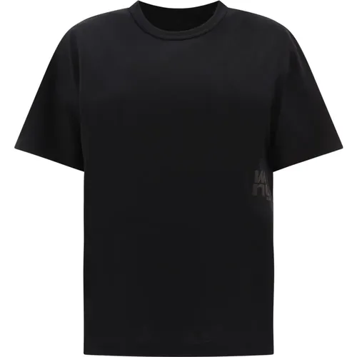 Puff Logo Baumwoll T-Shirt , Damen, Größe: S - alexander wang - Modalova