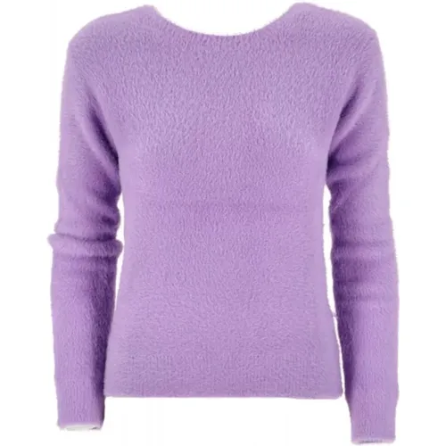 Wollmischung Rundhalsausschnitt Pullover , Damen, Größe: S - Kaos - Modalova