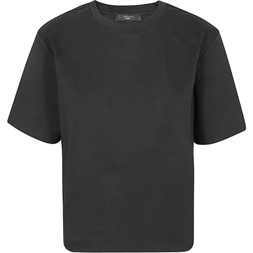 Klassisches Schwarzes Baumwoll-T-Shirt , Damen, Größe: XS - Max Mara Weekend - Modalova