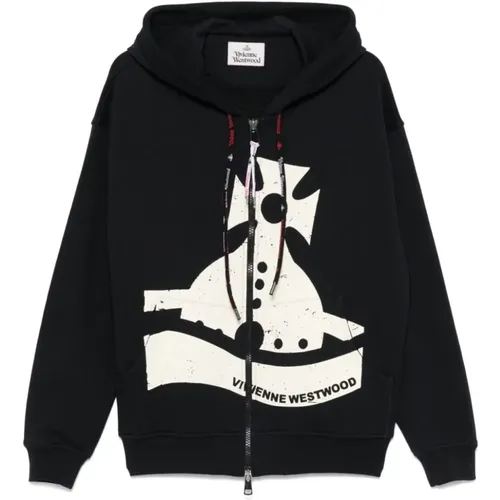 Blauer Pullover mit Reißverschluss und Kapuze - Vivienne Westwood - Modalova