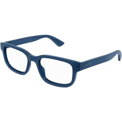 Blaue Fassung Brille , unisex, Größe: 56 MM - Gucci - Modalova