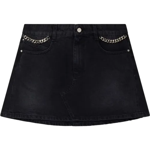 Denim Mini Skirt with Falabella Chain , female, Sizes: M - Stella Mccartney - Modalova