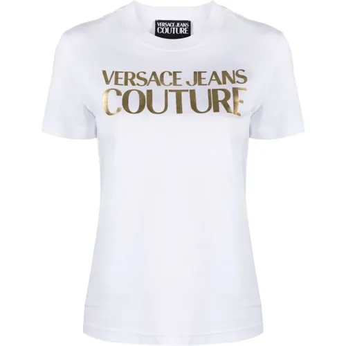 Weiße T-Shirts Polos für Frauen , Damen, Größe: L - Versace Jeans Couture - Modalova