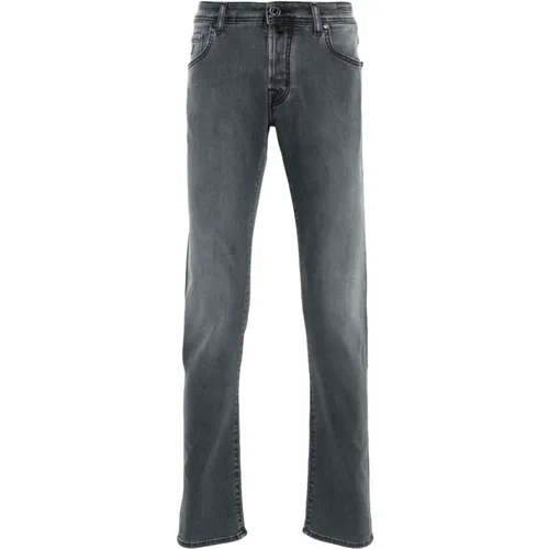 Slim Low-Rise Cotton Jeans , Herren, Größe: W30 - Jacob Cohën - Modalova