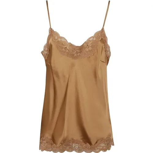 Silk Lace Trim Top , female, Sizes: L, M, XS - Gold Hawk - Modalova