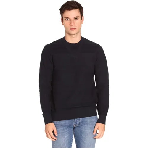 Blauer Gestreifter Pullover Casual Chic Stil , Herren, Größe: S - Armani Exchange - Modalova