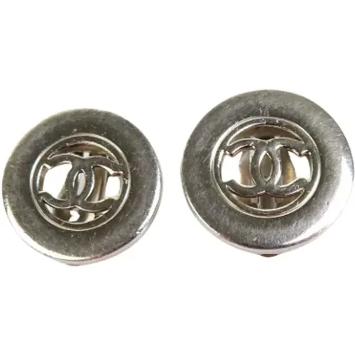 Pre-owned Silver Metal Chanel Coco Clip Earrings , female, Sizes: ONE SIZE - Chanel Vintage - Modalova