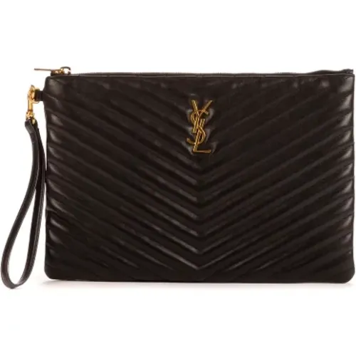 Pre-owned Leather clutches , female, Sizes: ONE SIZE - Yves Saint Laurent Vintage - Modalova