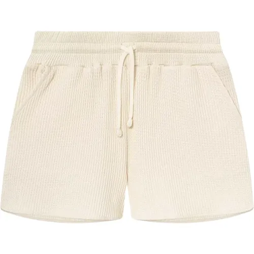 Waffelmuster Kordelzug Shorts , Damen, Größe: M - Nikben - Modalova