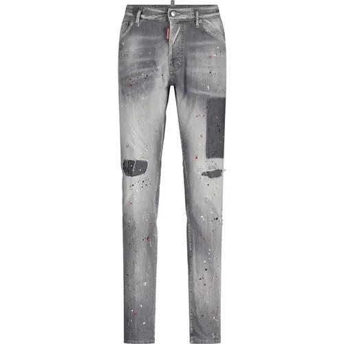 Slim-Fit Jeans with Distressed Details , male, Sizes: 2XL, S, M - Dsquared2 - Modalova