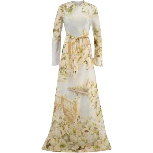 Luminosity Floral-Print Silk Dress , female, Sizes: S - Zimmermann - Modalova